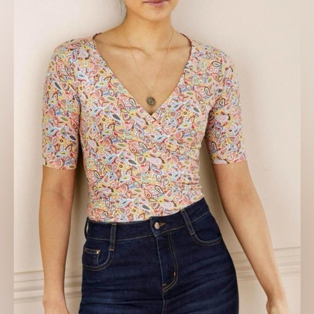 Boden Colorful Paisley Pattern short sleeve shirt 10